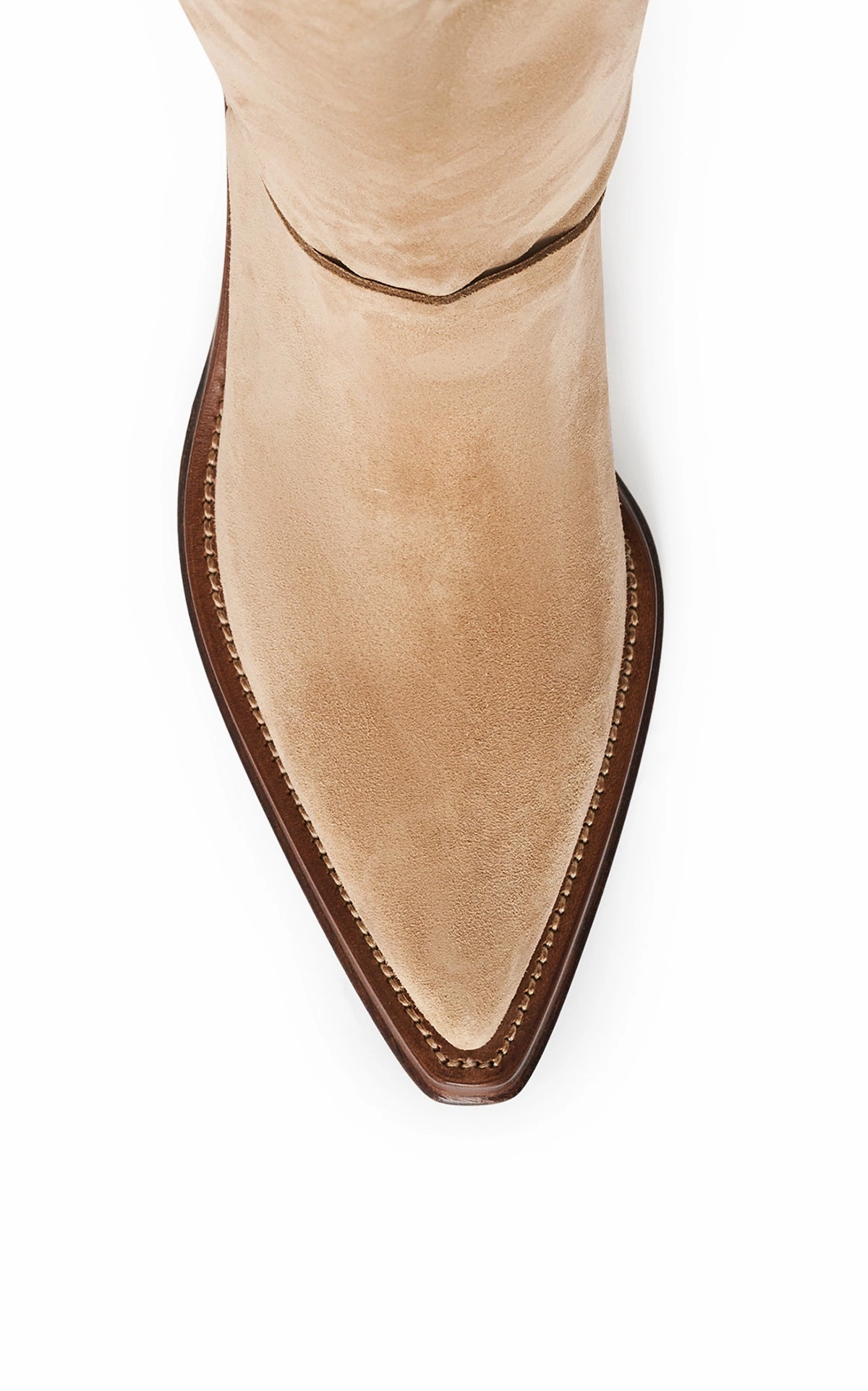 Drake Boots Camero Knee-High Cowboy Boot in Sand Suede