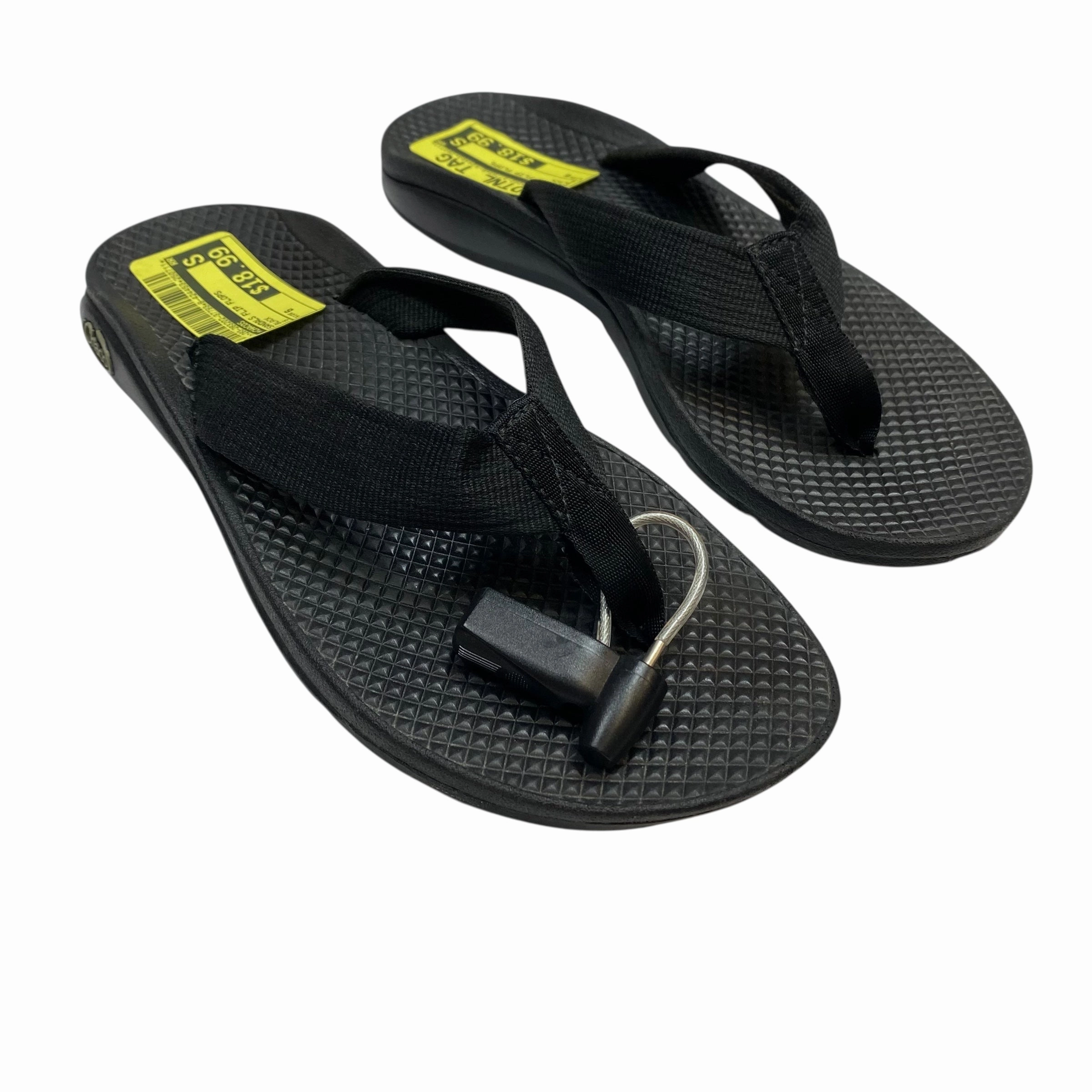 Sandals Flip Flops By Chicos In Black, Size:6 Kuailu Flip Flops