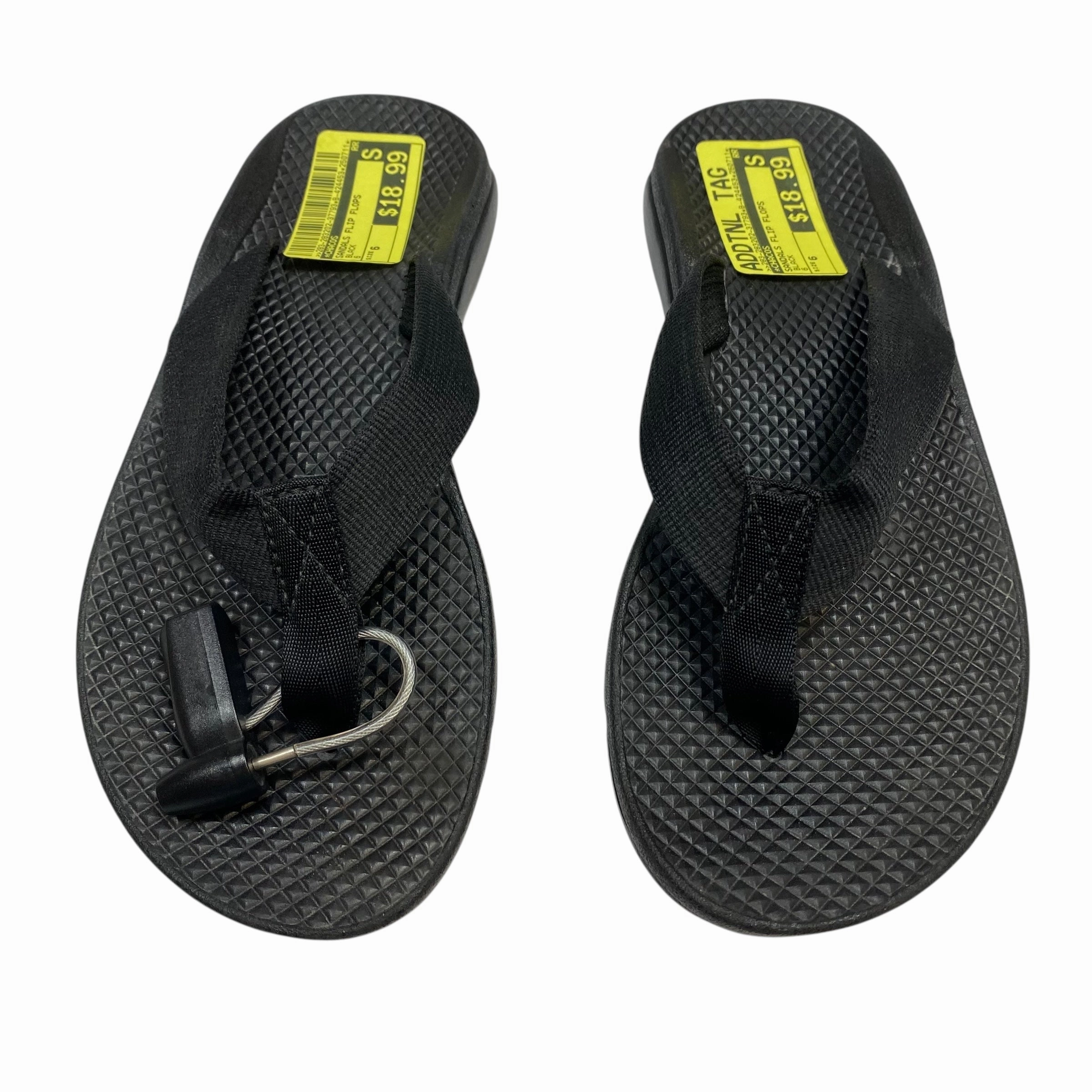 Sandals Flip Flops By Chicos In Black, Size:6 Rubber Wedge Flip Flops