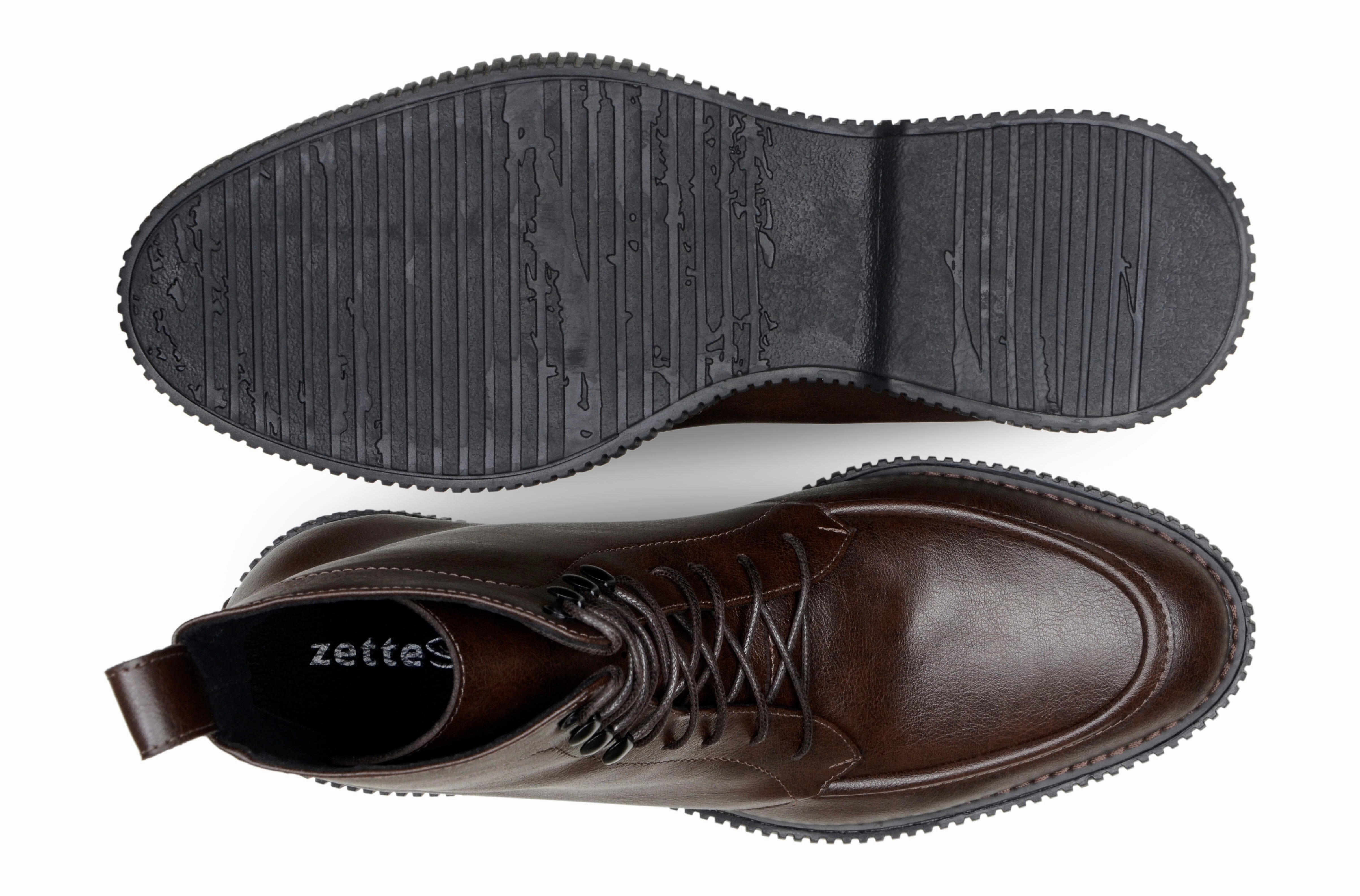 Nautica Boots 'Regis' men's creeper sole lace-up boot in vegan leather by Zette Shoes - espresso