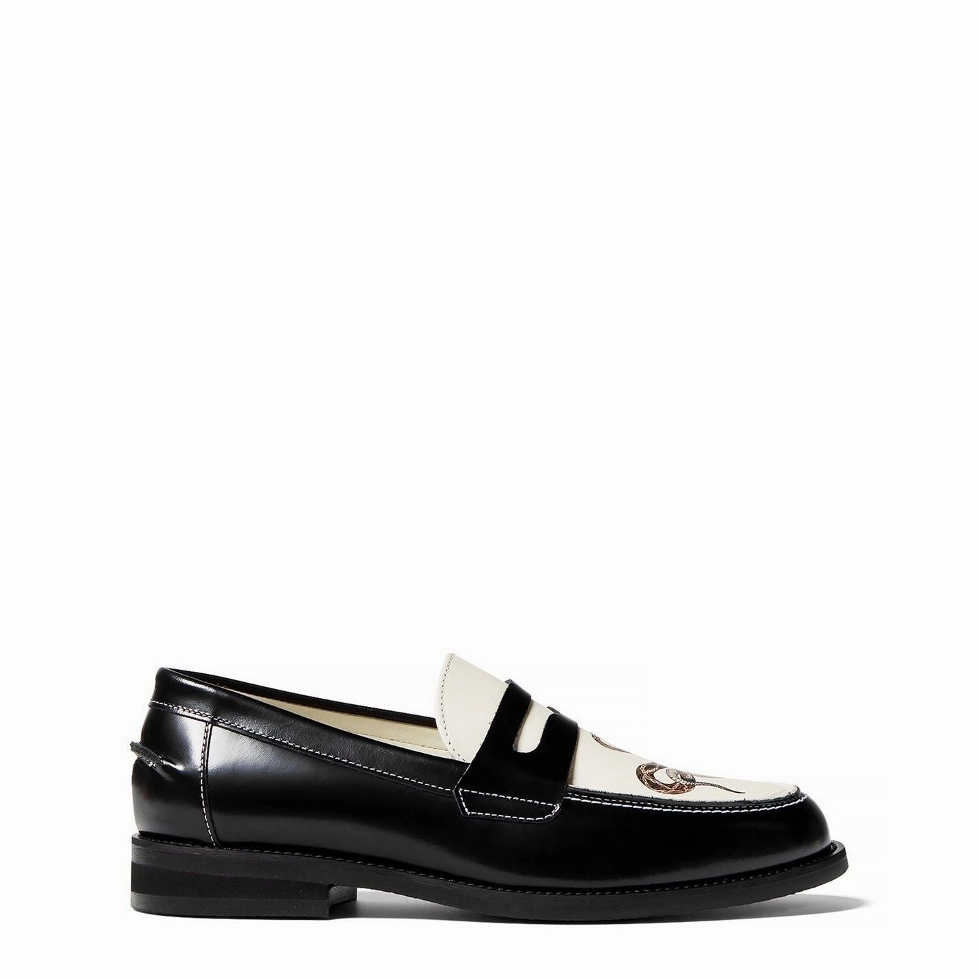 DUKE AND DEXTER  Wilde Snake Penny Loafer Black Loafers Drivers