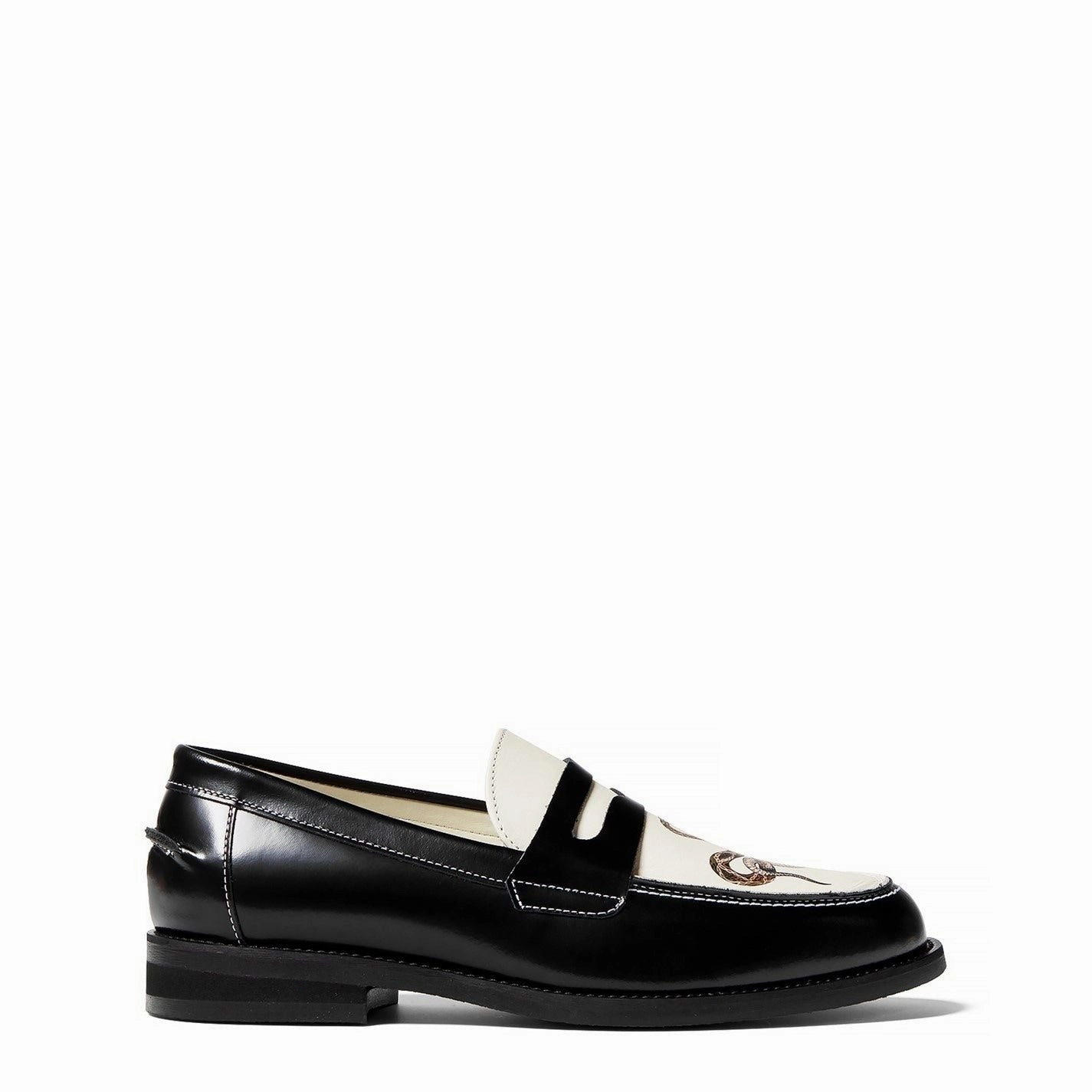 DUKE AND DEXTER  Wilde Snake Penny Loafer Black Haruta Penny Loafers