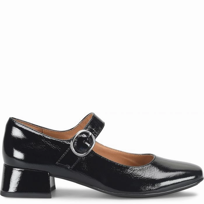 Mary Jane Shoes Korean Sofft Women's Laura Heeled Mary Jane Shoe - Black Patent
