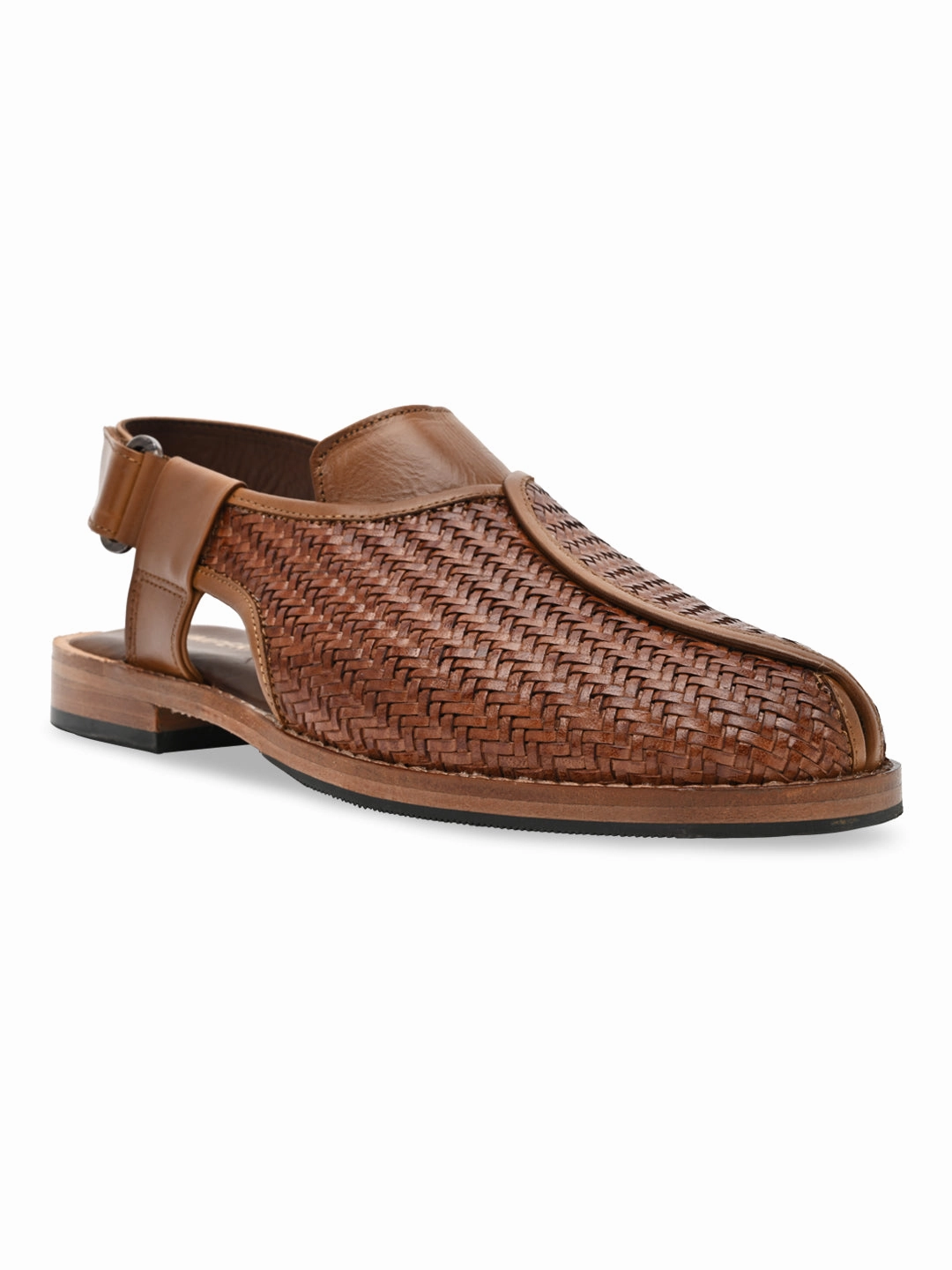 Imperio By Regal Tan Mens Formal Woven Leather Slip On Sandals Flat Sandals Size 12