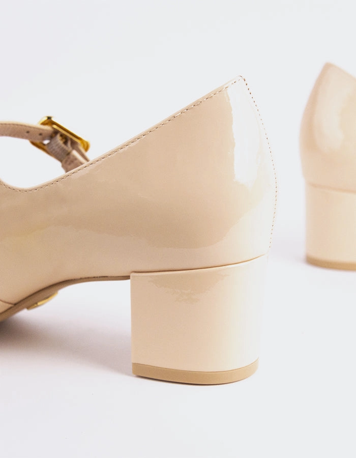 Rosalba Nude Patent Abeo Mary Jane Shoes
