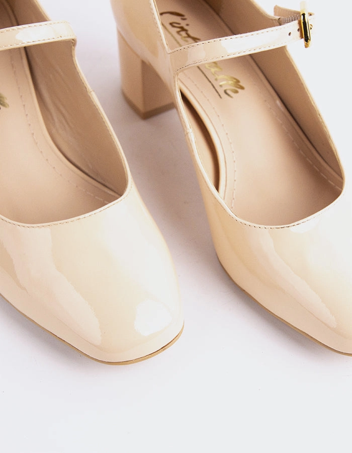 Rosalba Nude Patent Dv Brynna Platform Mary Jane Shoes