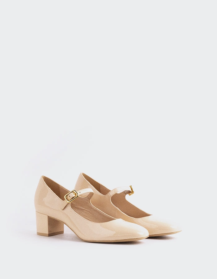 Rosalba Nude Patent Hush Mary Jane Shoes