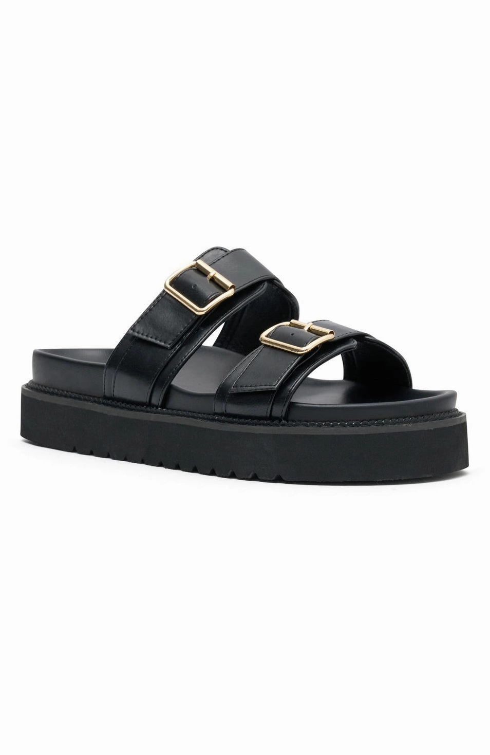 Old Friend Footwear Slippers Mila Slides Black/Gold