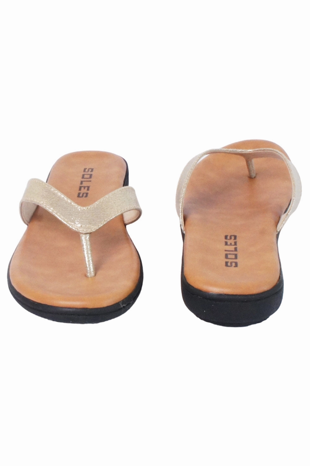 SOLES Glamorous Gold Flat Sandals - Shine with Every Step Sandals St Lucia