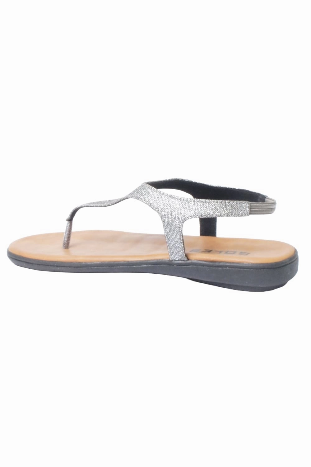 SOLES Metallic Flat Sandals - Shine in Comfort Tiny Heel Sandals