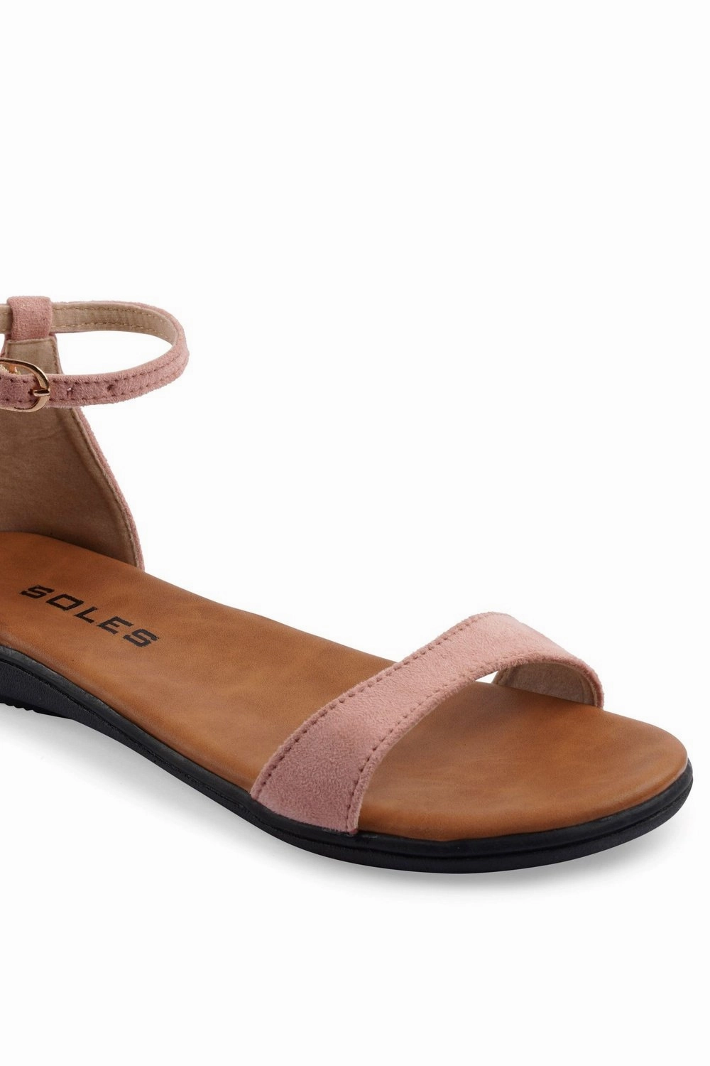 SOLES Pink Flat Sandals - Feminine Elegance Sandals Most Comfortable