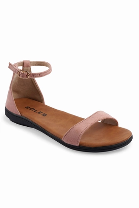SOLES Pink Flat Sandals - Feminine Elegance Like Sandals