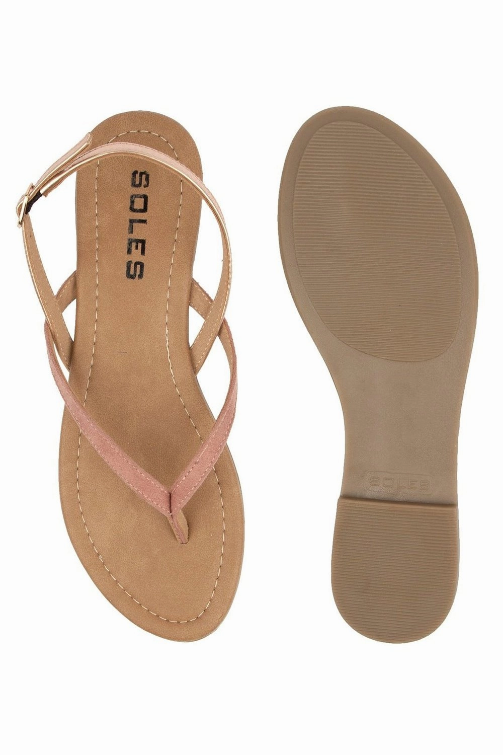 SOLES Pretty Pink Flat Sandals Double G Sandals