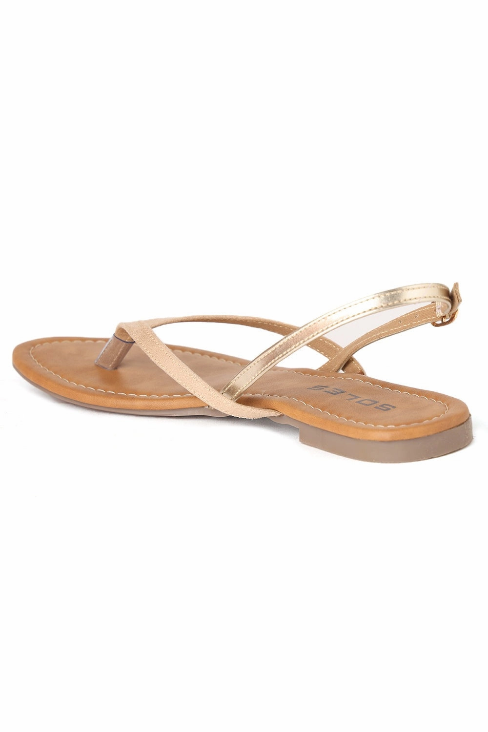 SOLES Sophisticated Beige Flat Sandals Verra Sandals