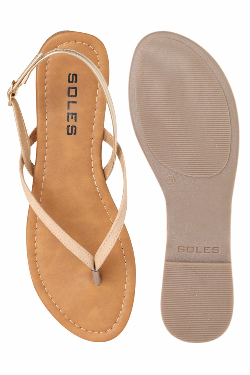 SOLES Sophisticated Beige Flat Sandals Platform Sandals Nearby