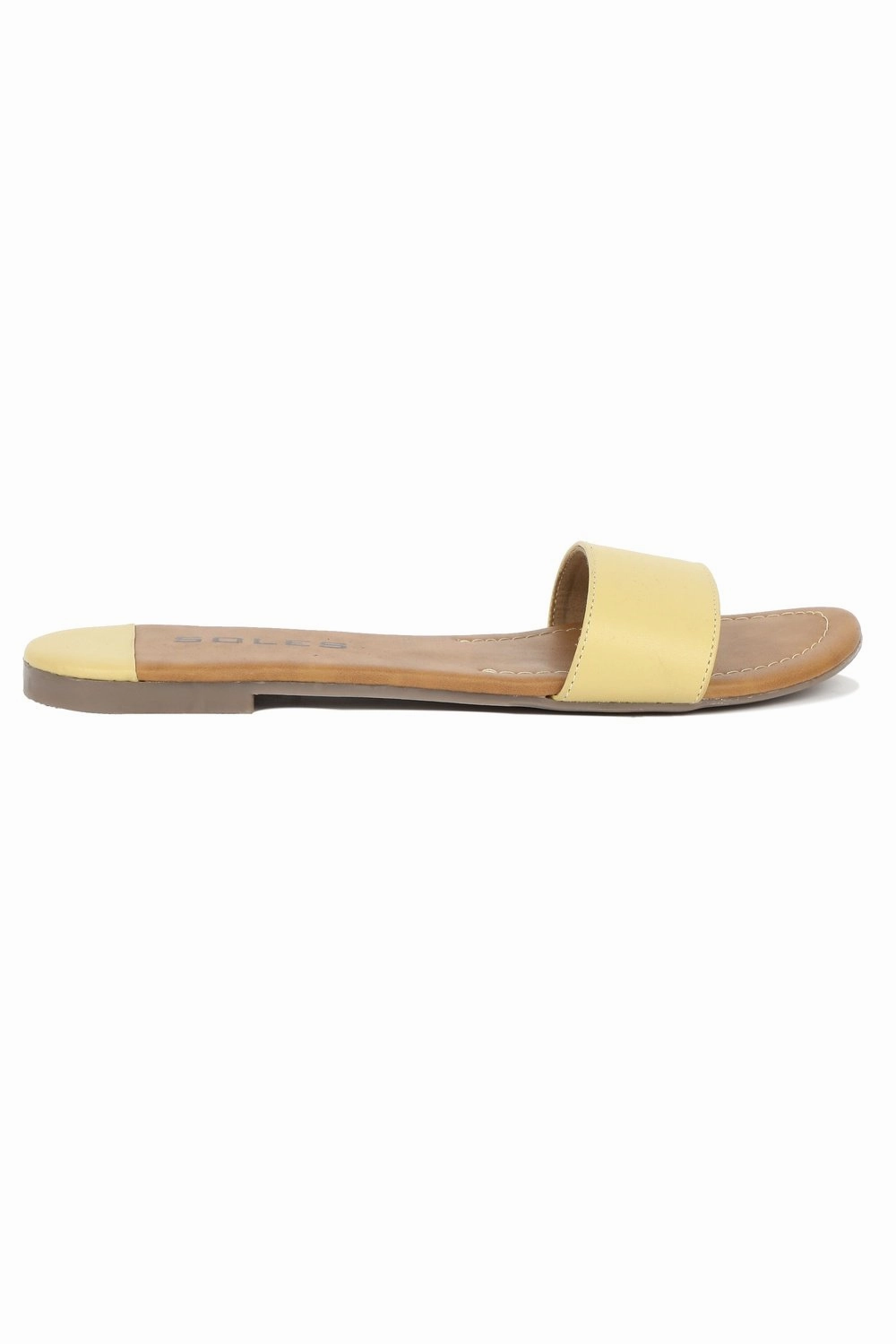 SOLES Sunny Yellow Flat Sandals Branded Sandals