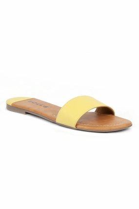 SOLES Sunny Yellow Flat Sandals Anne Klein Wedge Sandals
