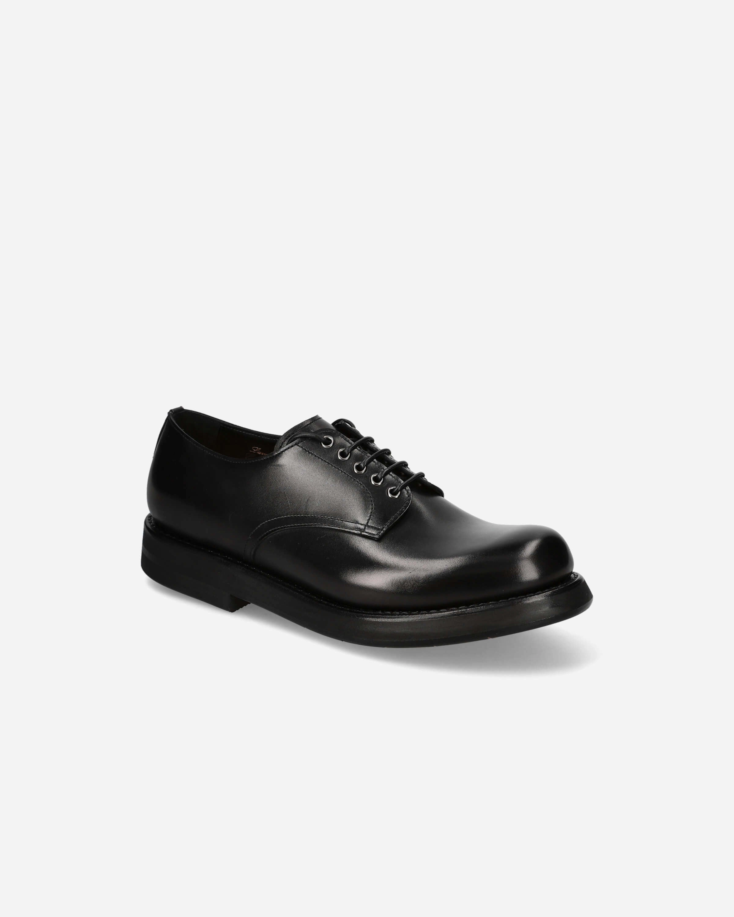 Leather Lace-up Moc Toe Lace-up Shoes 32200A Calfskin Box Nero