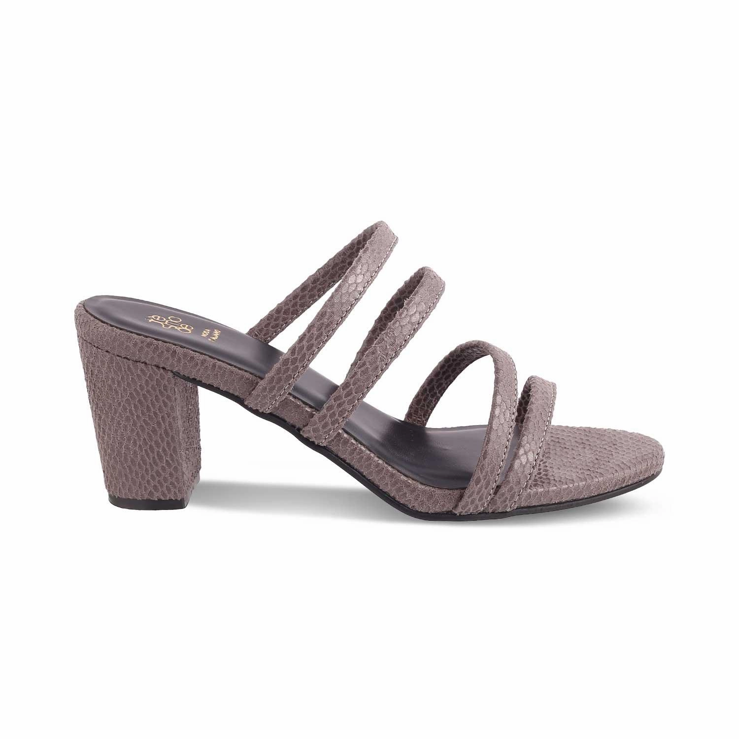 The Imulate Grey Women's Dress Block Heel Sandals Tresmode Sandals Most Comfortable