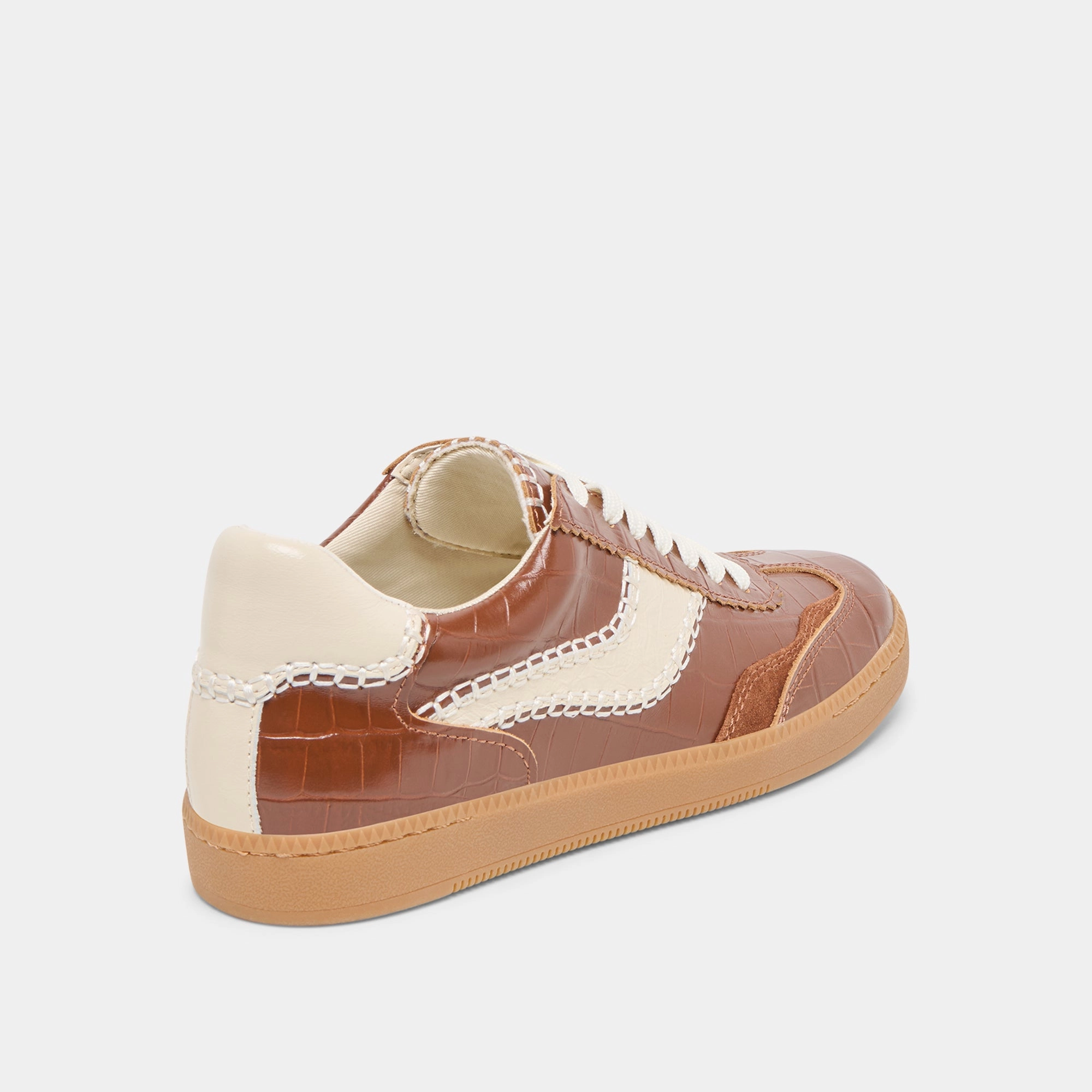 NOTICE STITCH  SNEAKERS COGNAC CROCO EMBOSSED LEATHER Club Sneakers