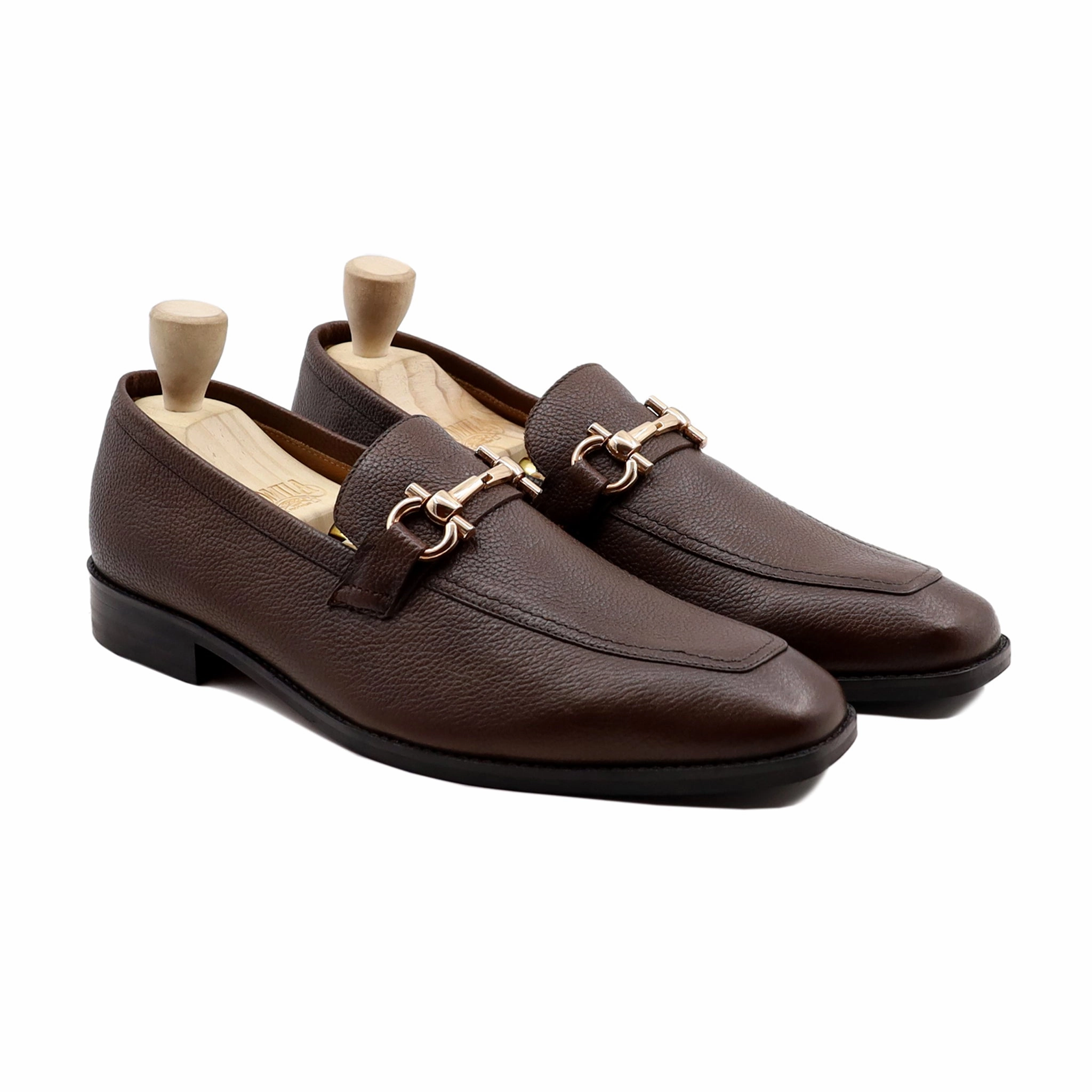 Naperville - Men's Brown Pebble Grain Leather Loafer Stubbs Loafers