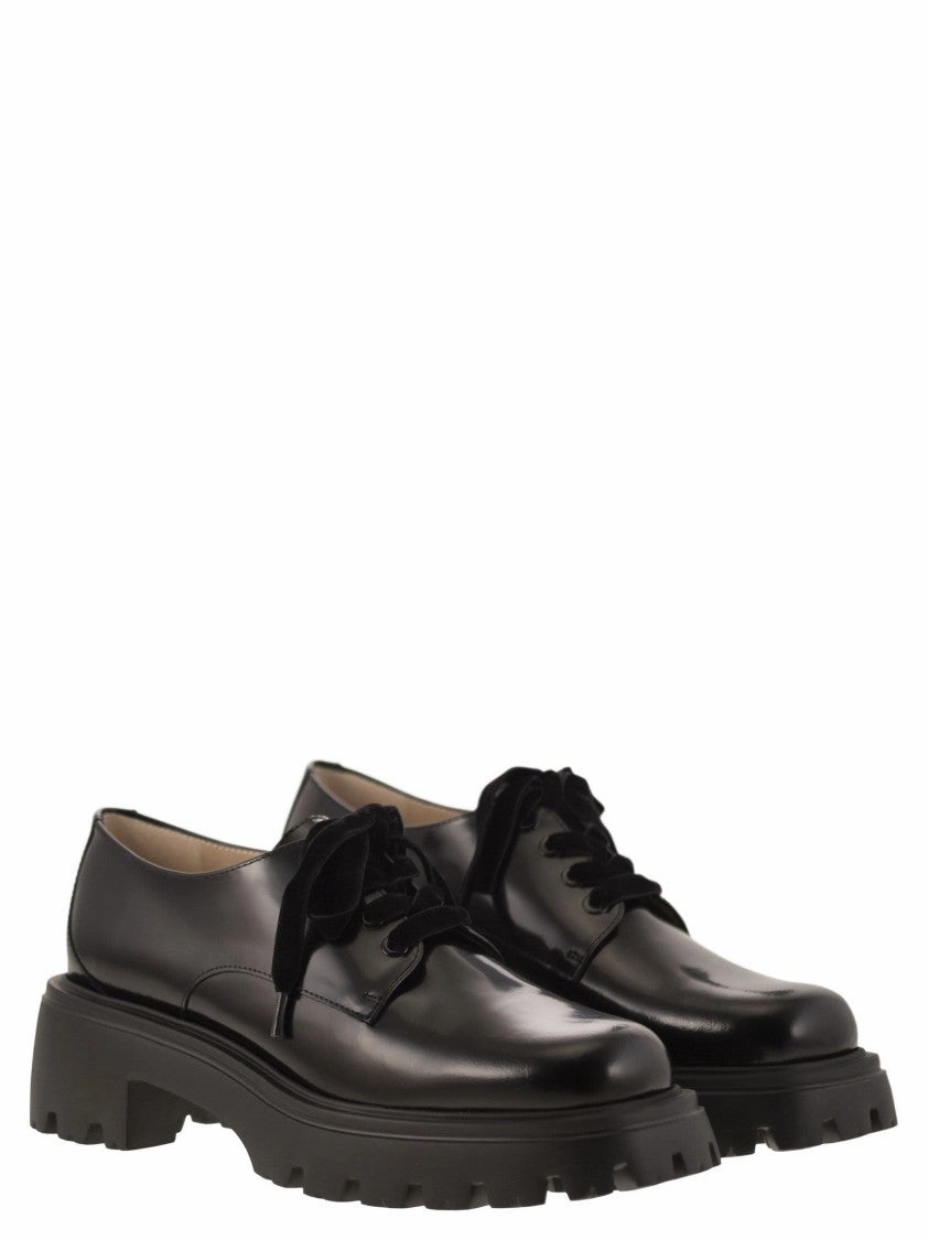 Emerson Derby Black Lace Up Walking Shoes