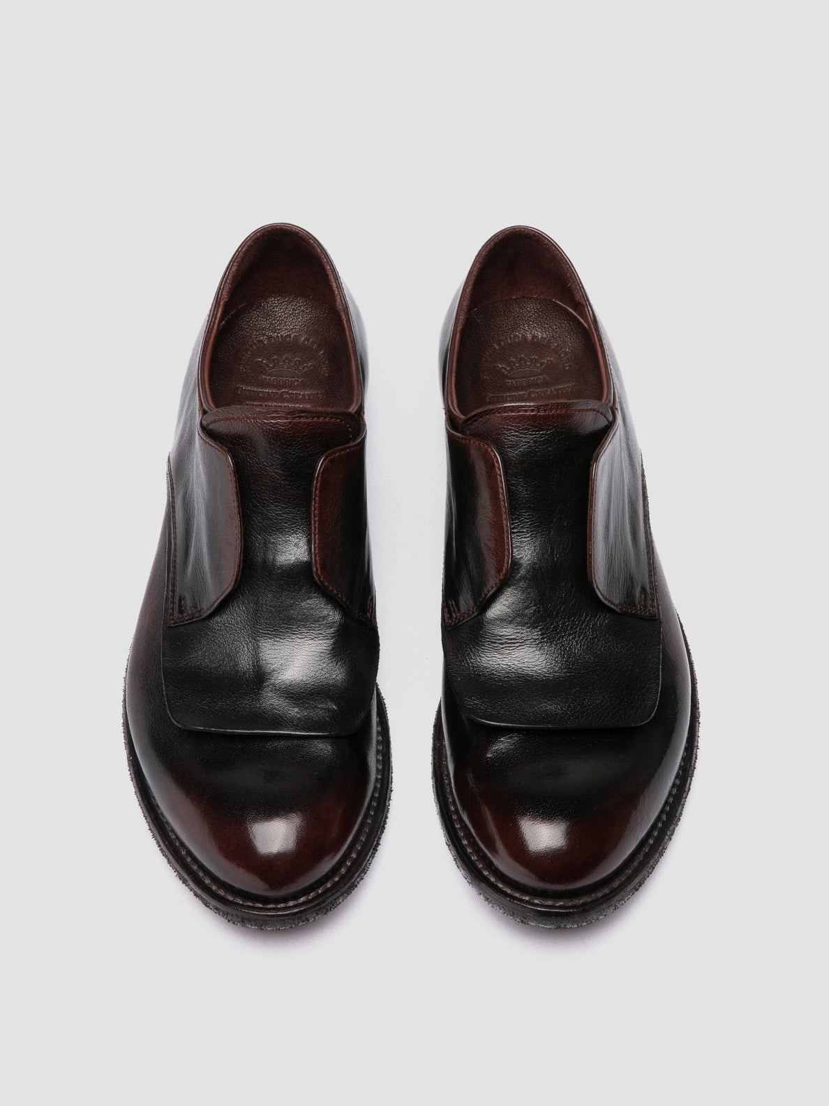 LEXIKON 159 - Dark Burgundy Leather Derby Shoes Two Tone Lace Up Front Skate Shoes