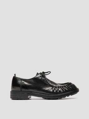 Leather Casual Lace Up Shoes DIARY 102 - Black Leather Derby Shoes
