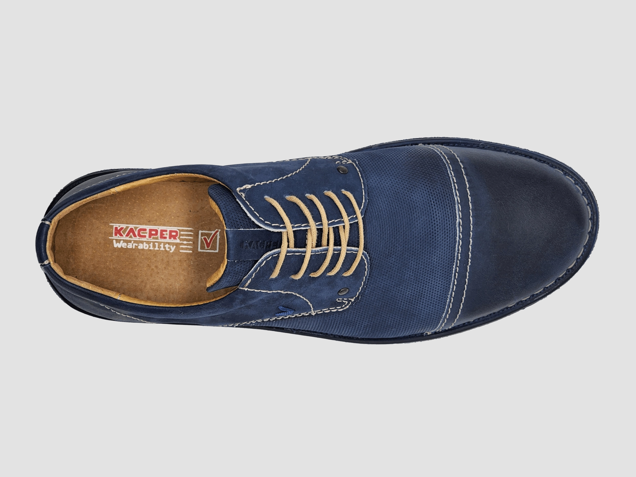 Derby Safety Shoes Men's Derby Toe-Cap Leather Dress Shoes - Blue