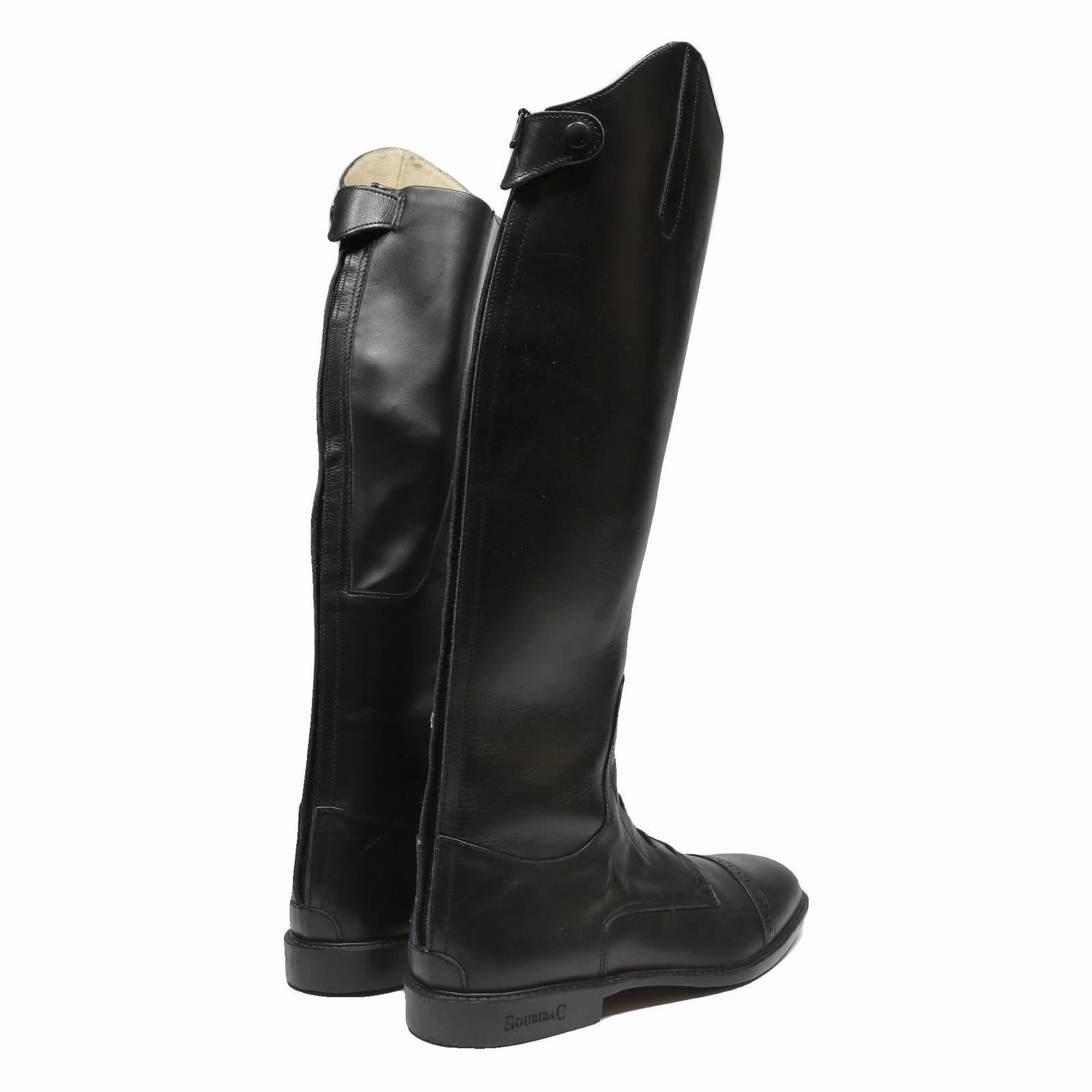 SOUBIRAC Womens Leather High Boots Black UK 10 Elegant Formal Lace-Up Footwear Trukka Boots