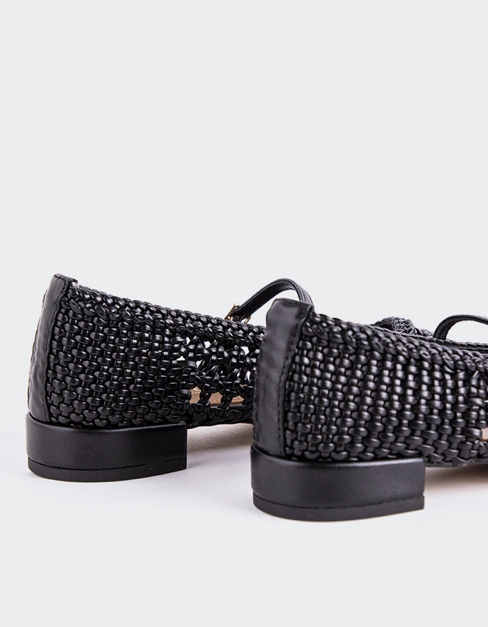 Izaro Black Woven Propet Shoes Mary Jane