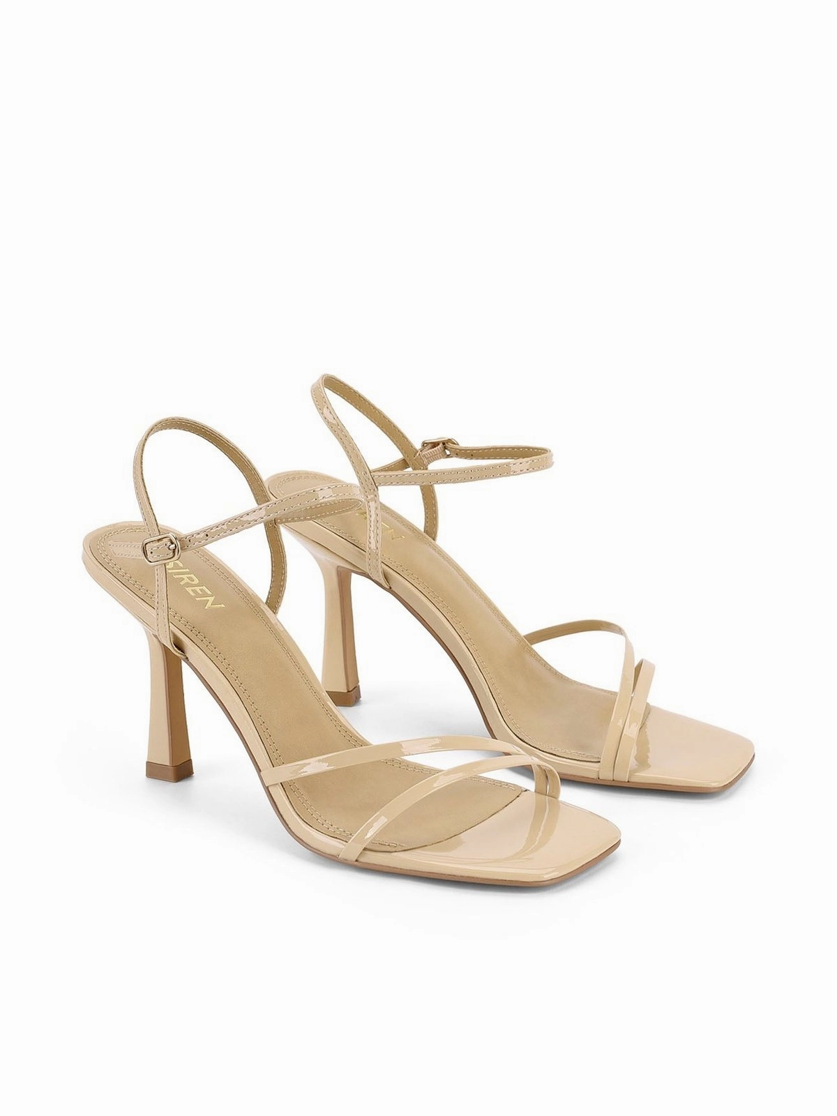Orthotics For High Heels Speck Strappy Heels - Nude Patent Leather