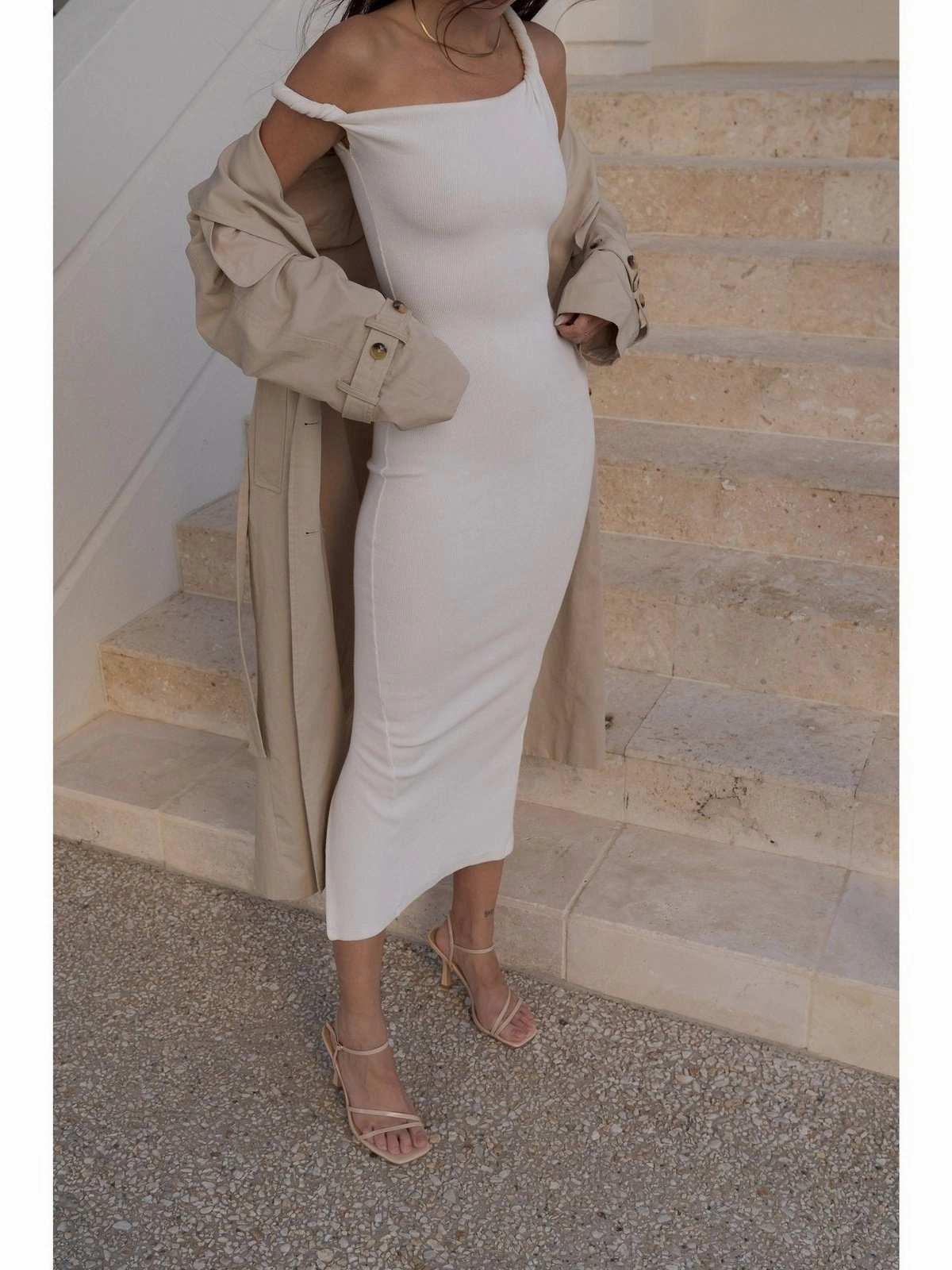 Speck Strappy Heels - Nude Patent Leather Short Boots High Heels