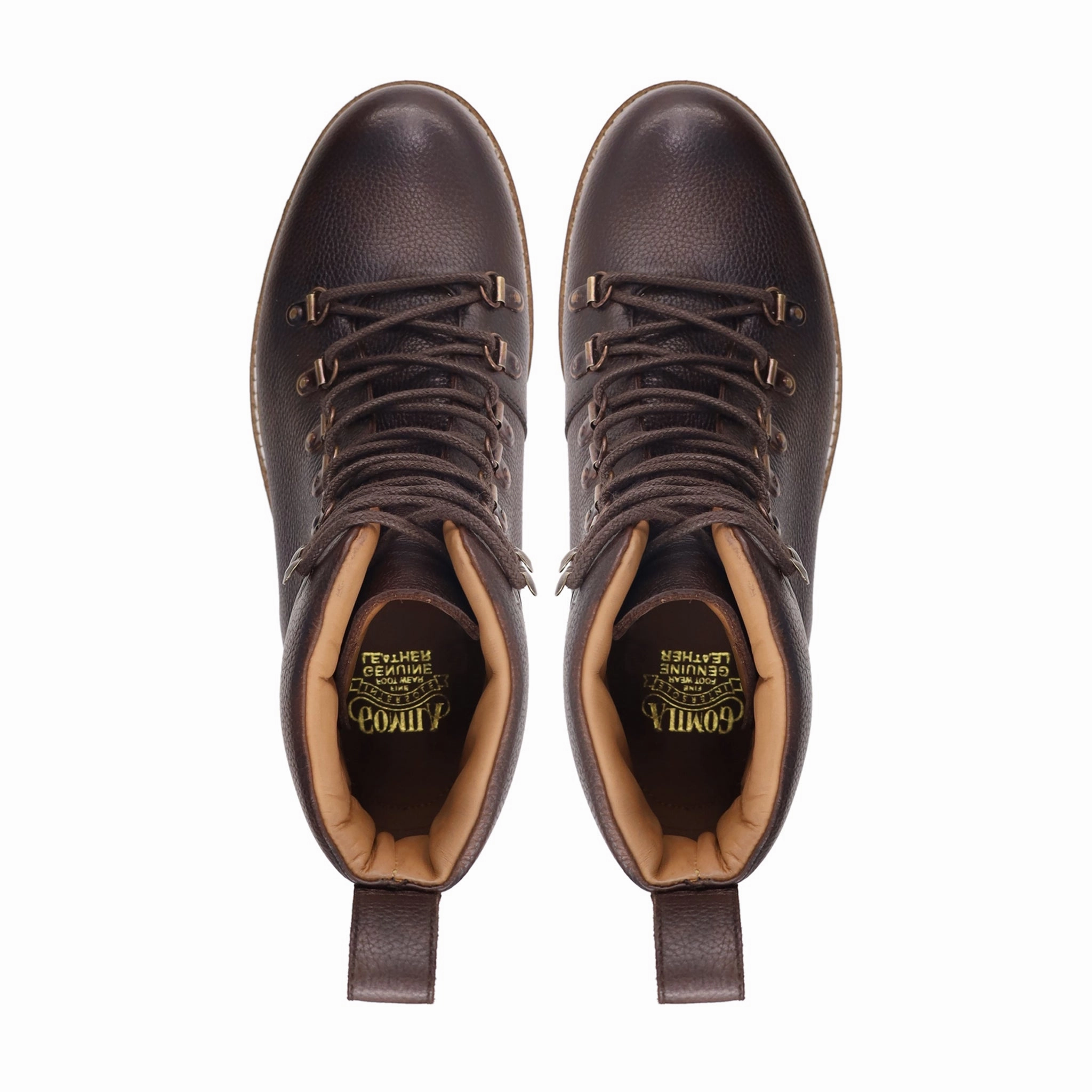 Hunter Play Short Rain Boots Hecla -Men's Dark Brown Pebble Grain Leather Boot