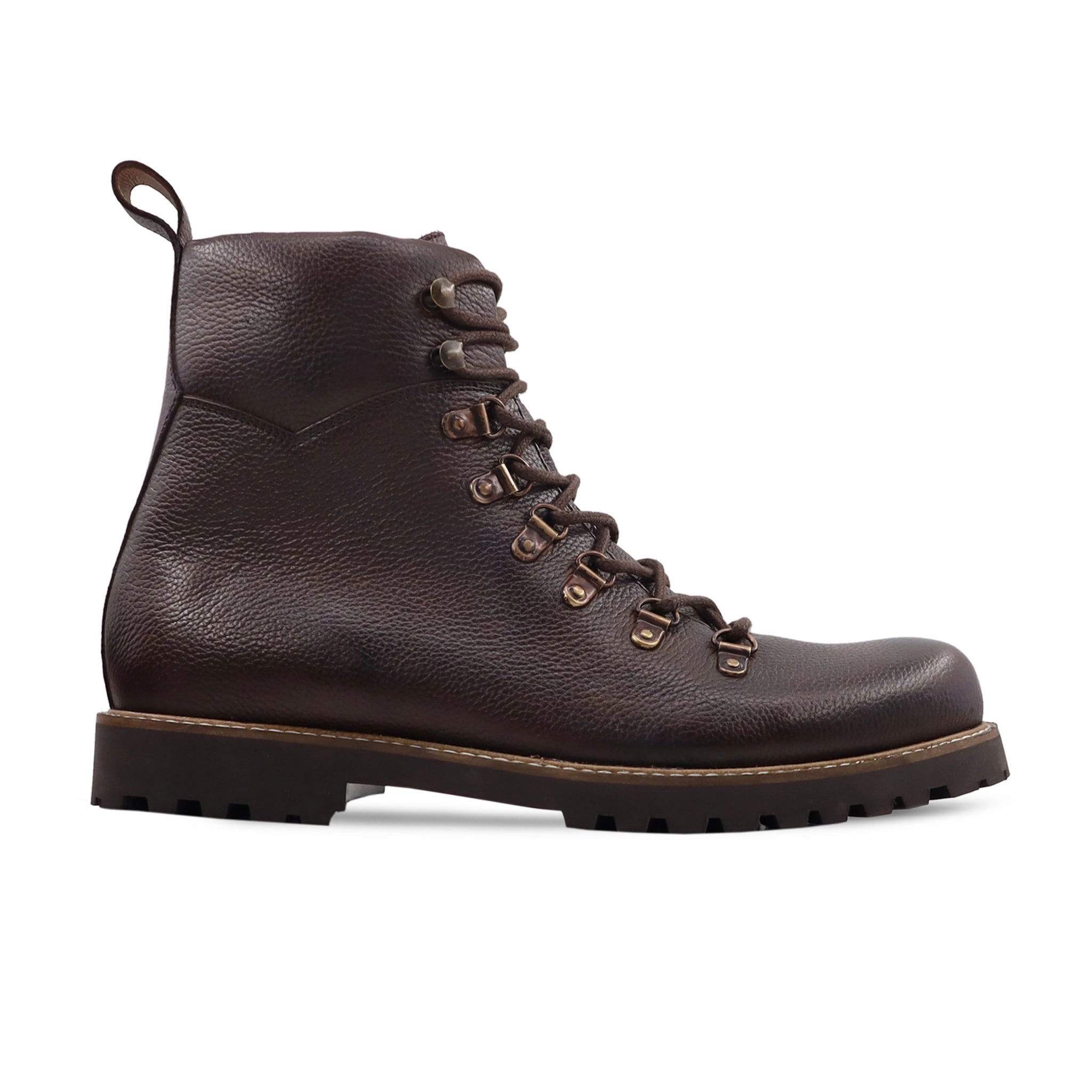 Brown Boots With Wide Calf Hecla -Men's Dark Brown Pebble Grain Leather Boot