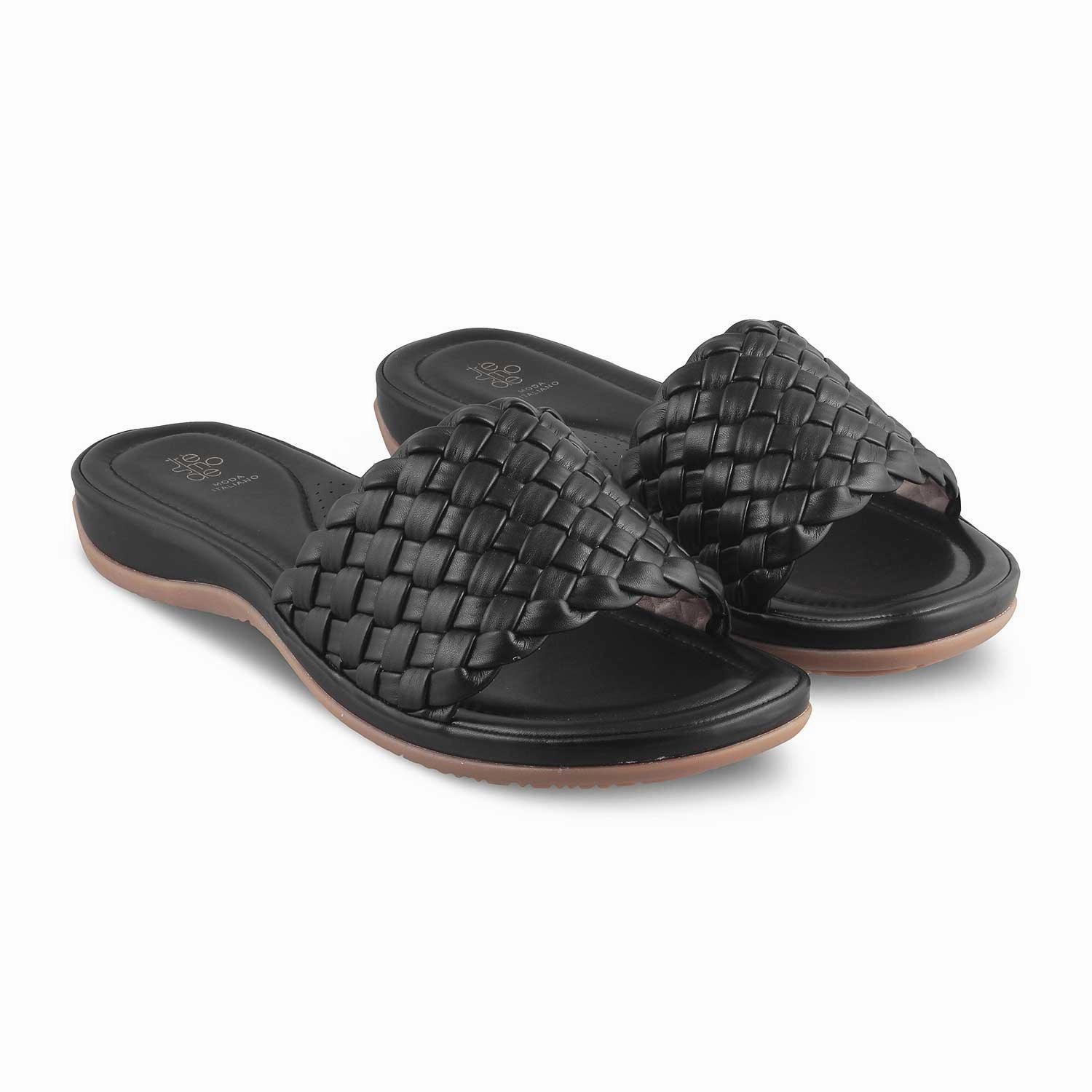 The Napoli Black Women's Casual Flats Tresmode Ladies Flat Wedding Shoes