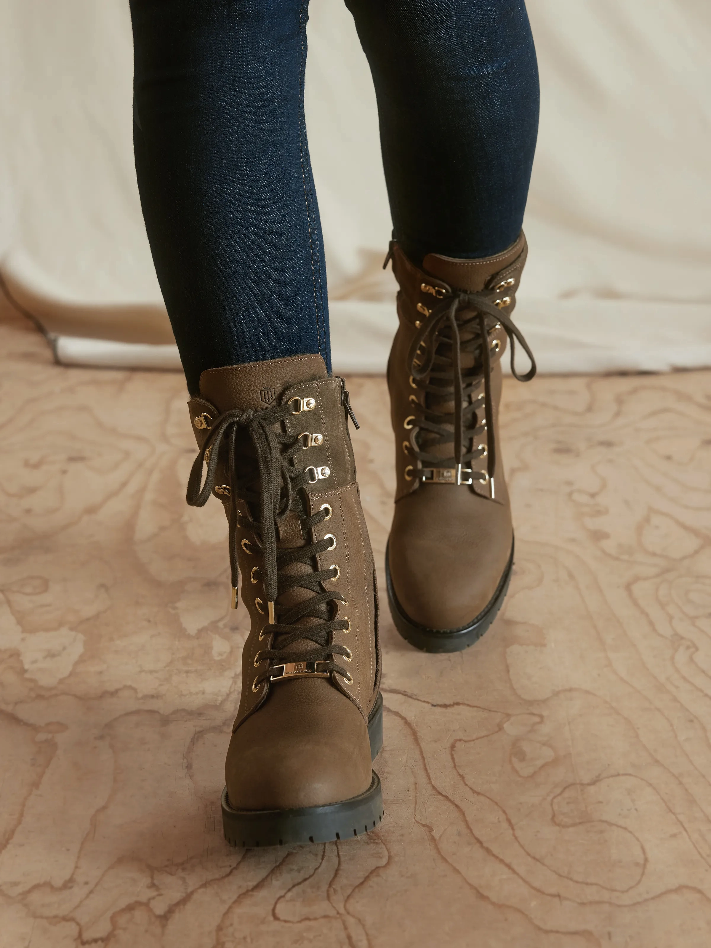 Jcpenney Combat Boots Shearling Lined Anglesey - Fog Nubuck