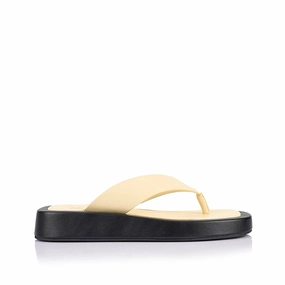 Bouncer II Flatform Thongs - Butter/Black Comfortable Beach Flip Flops