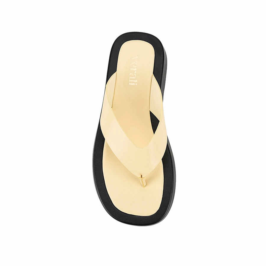 Bouncer II Flatform Thongs - Butter/Black Best Flip Flops For Heel Pain