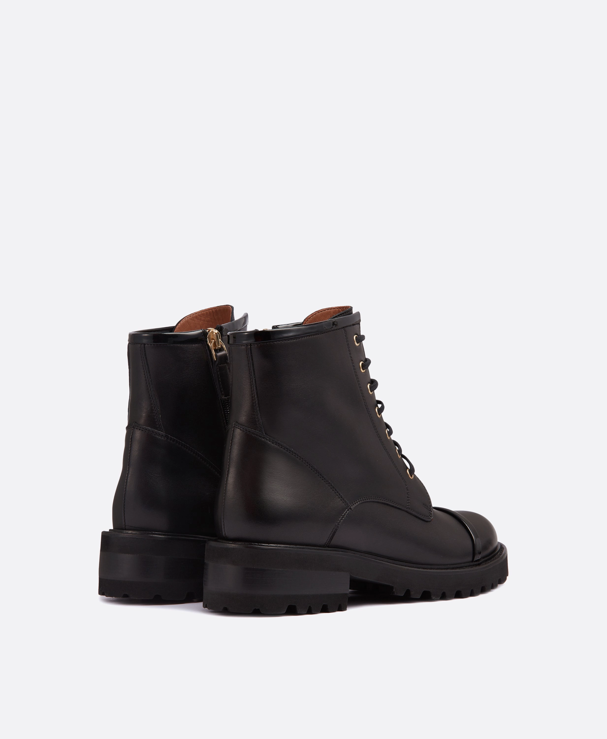 Signature Logo Combat Boot Bryce Black Leather Combat boots