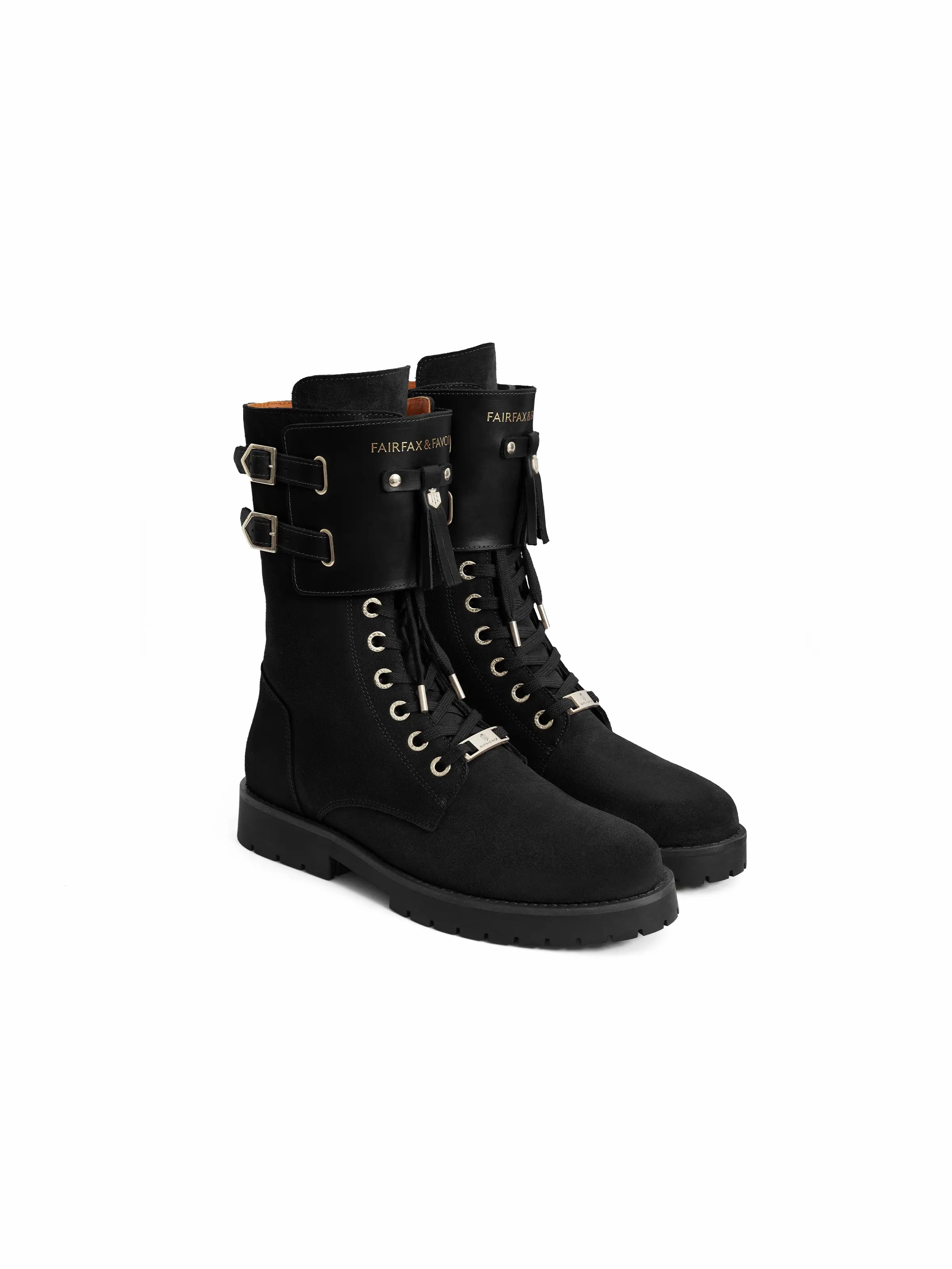 Windsor Combat Boot - Black Suede Military Steel Toe Combat Boots