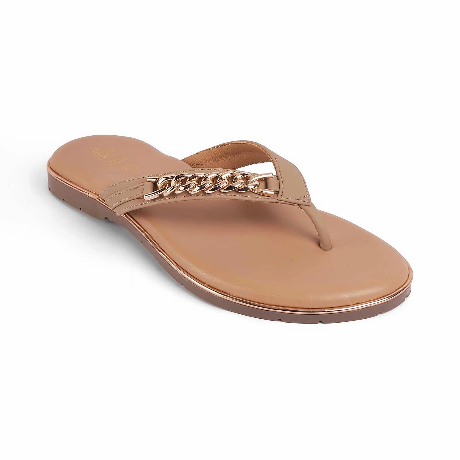 Tresmode Flachain Beige Women's Dress Flats Best Shoes For Weak Ankles And Flat Feet