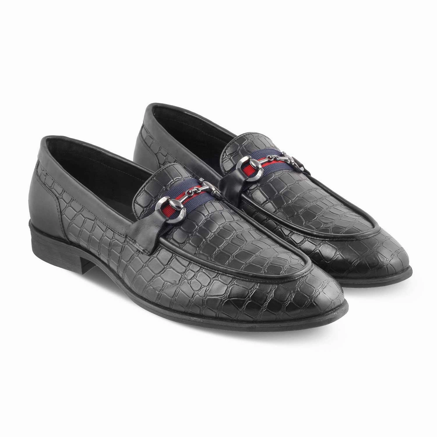 The Sweden Black Men's Leather Loafers Tresmode Laurs Loafers