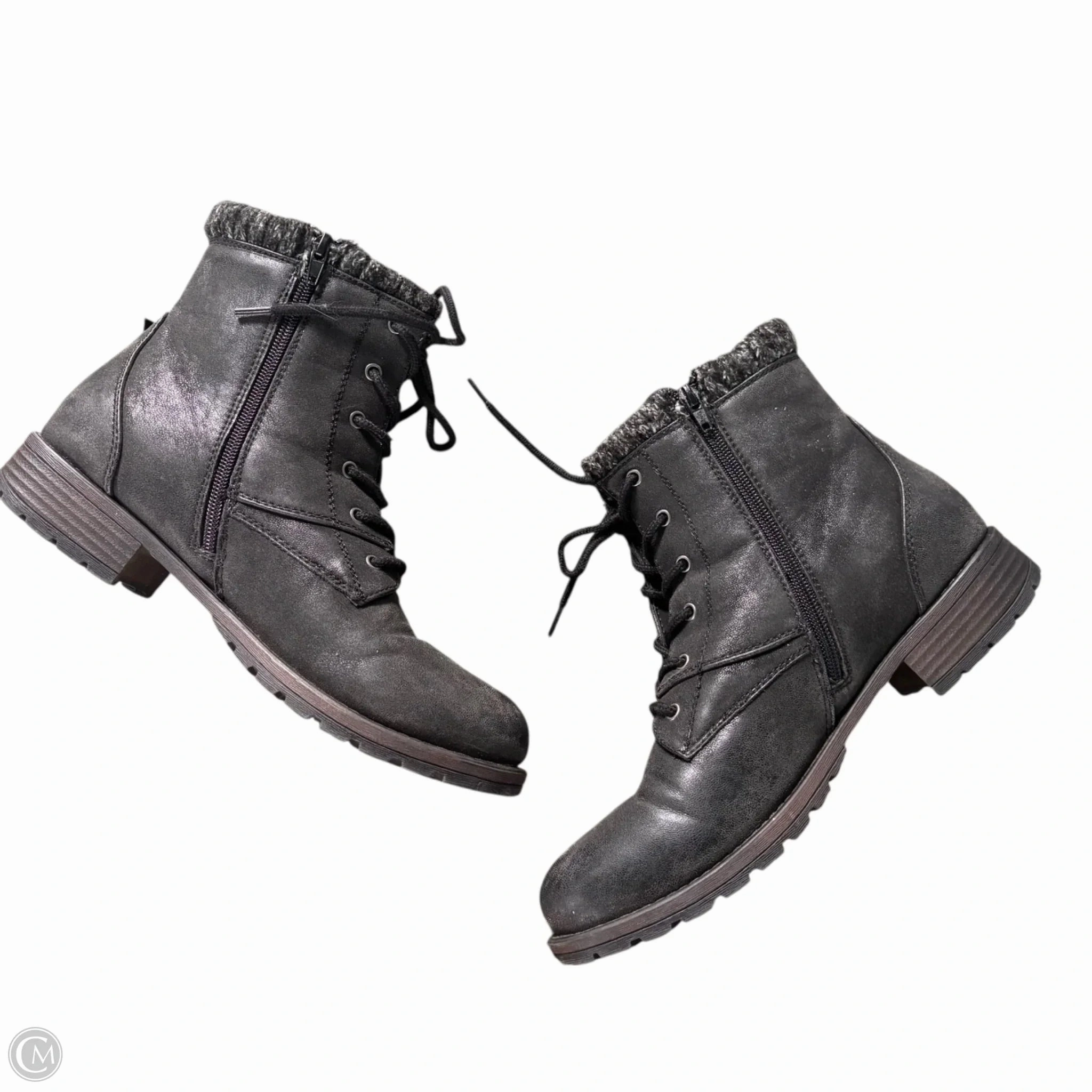 Boots Combat By Crown Vintage In Black, Size: 10 Ankle Boots Military Combat Style