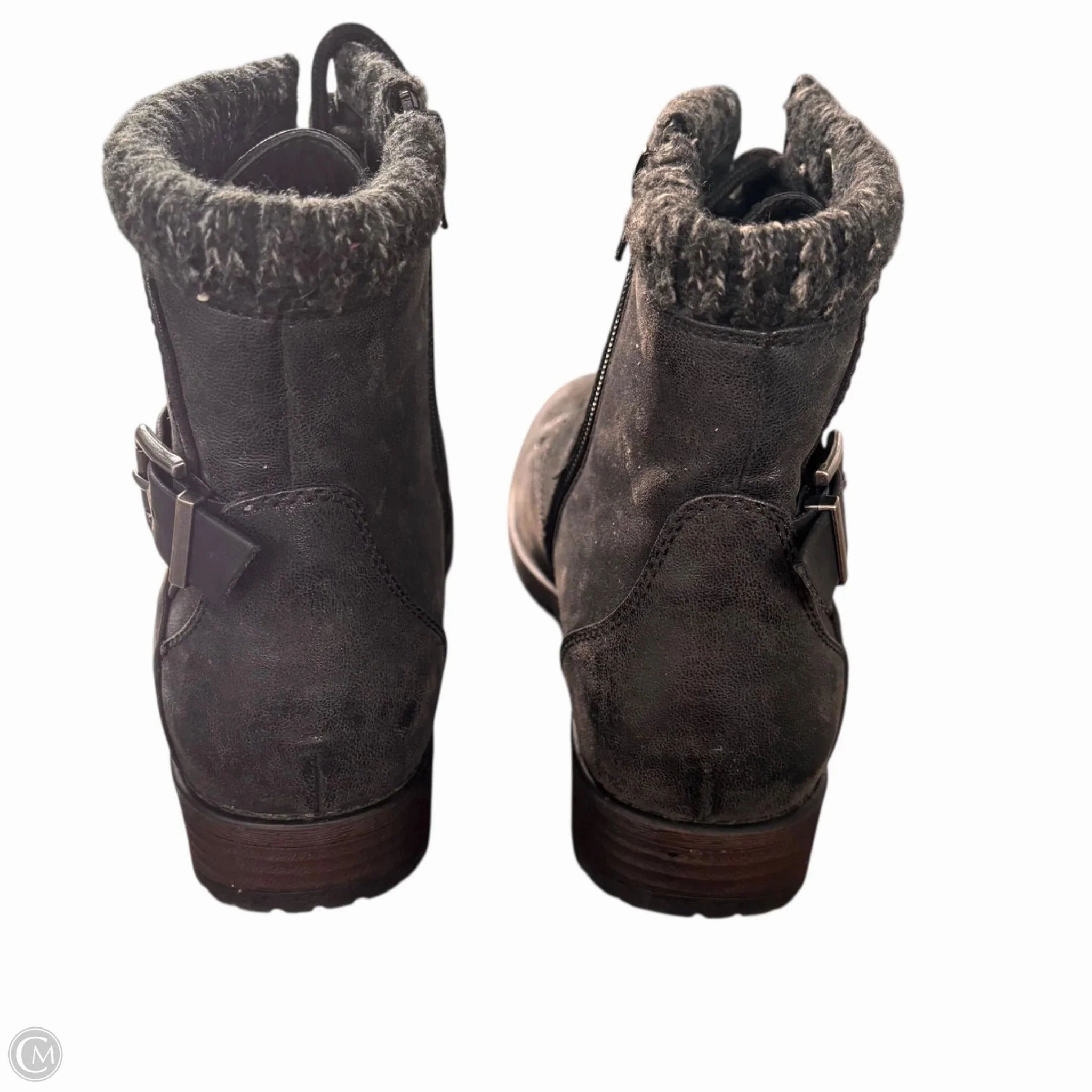 Strap Combat Boots Boots Combat By Crown Vintage In Black, Size: 10