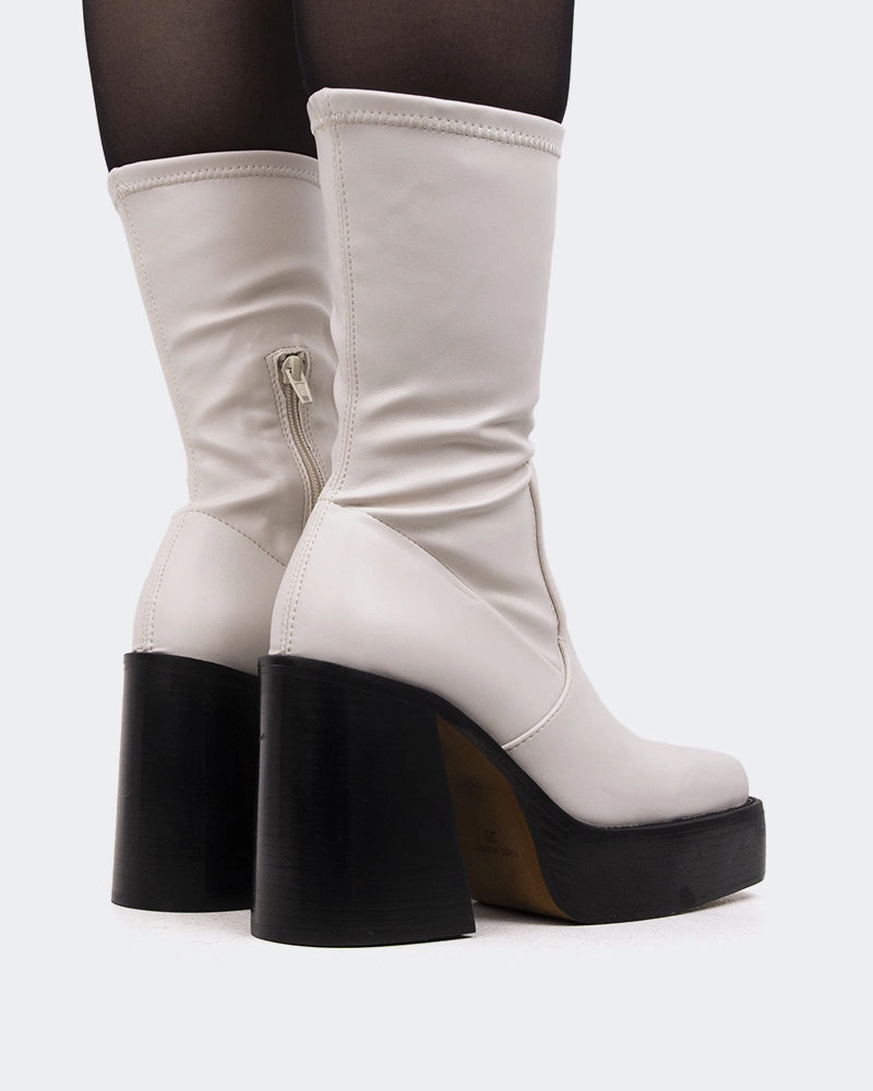 Waterproof Chunky Chelsea Boots Paix Ivory Stretch