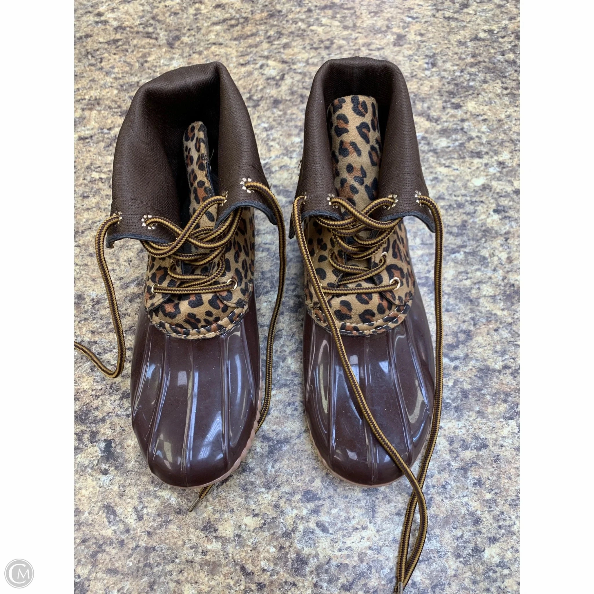 Steel Toe Boots Boots Rain By Cmf In Animal Print, Size: 10