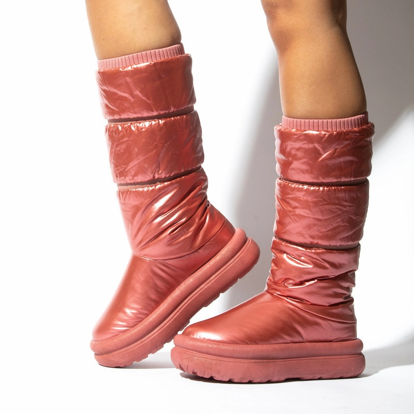 STORMI Rose Gold Vagabond Blanca Knee High Boots