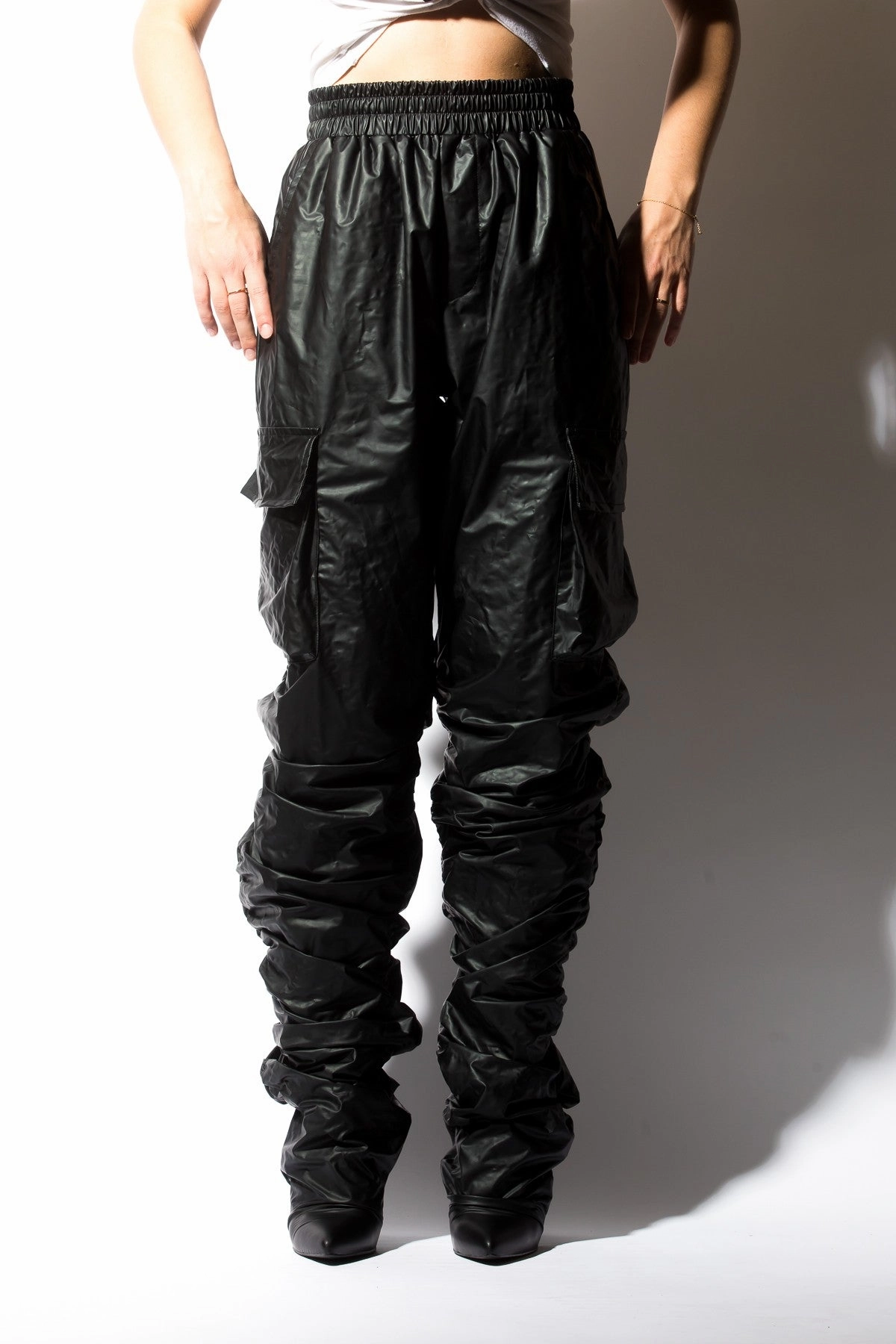 SPACE X Black Knee High Boots Costume