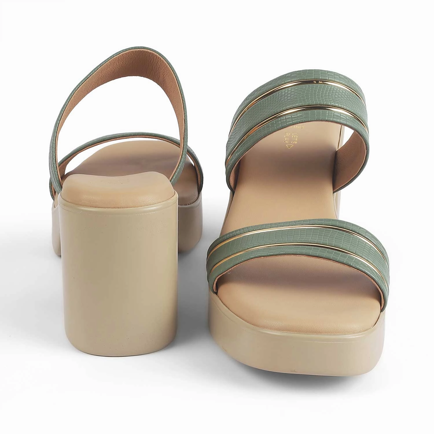 Sandals Ancient Greek Tresmode Mauro Green Women's Dress Block Heel Sandals